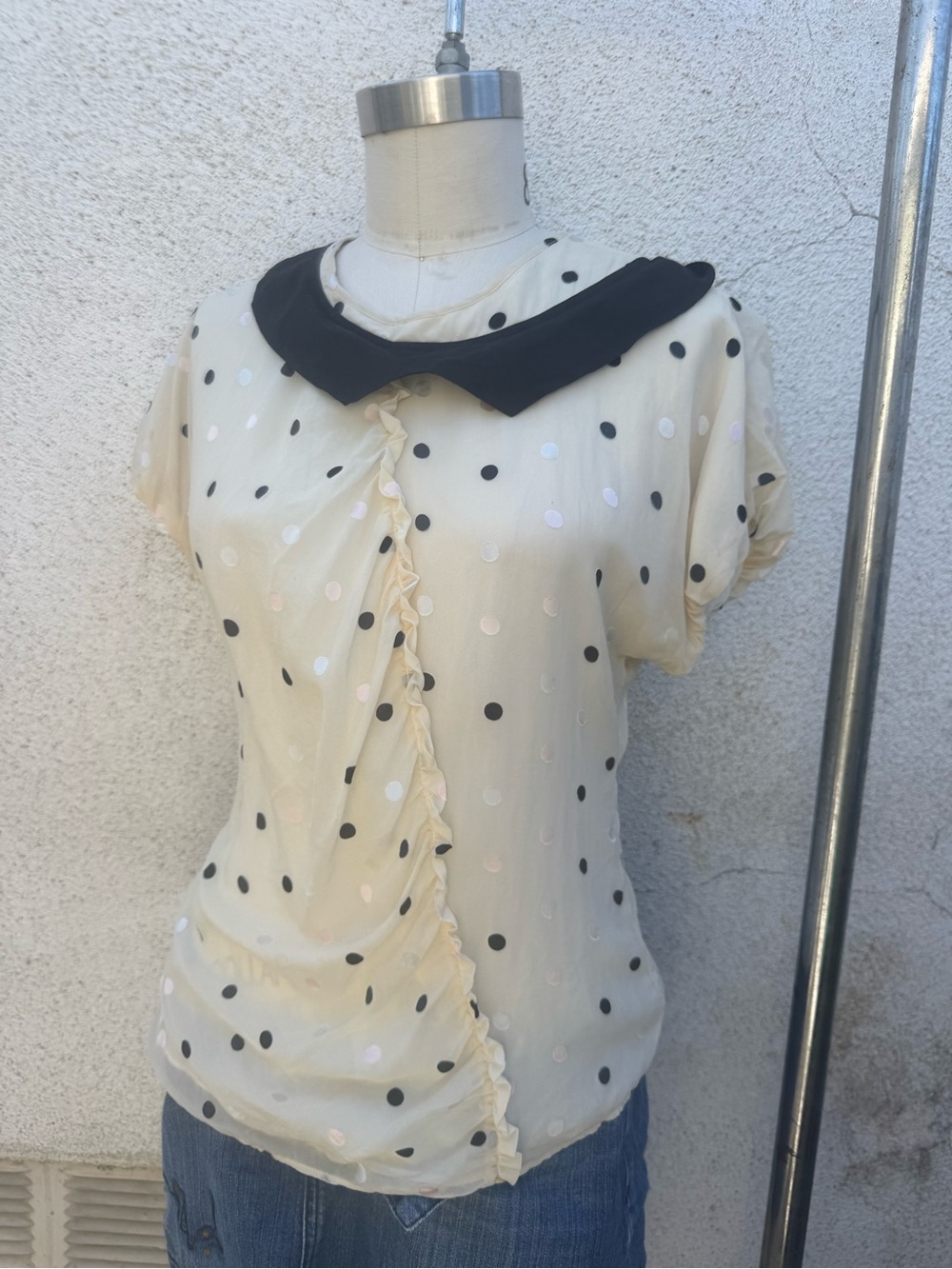 Silk Polka Dot Peter Pan Collar Top - Brand Marc Jacob’s